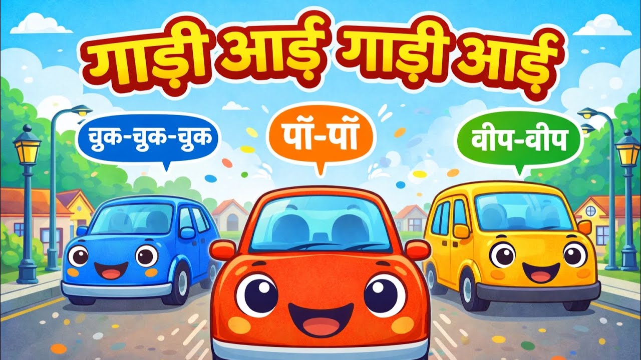 गाड़ी आई गाड़ी आई 🚍 | Chuk Chuk Chuk Bus Song | Kids Hindi Rhymes | Storiesby_momo
