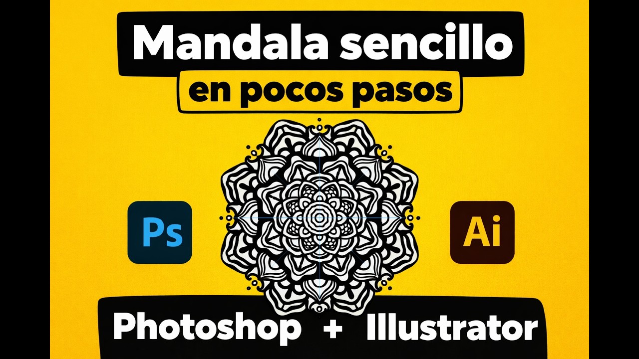 Mandala sencillo en pocos pasos | Photoshop + Illustrator (Principiantes)