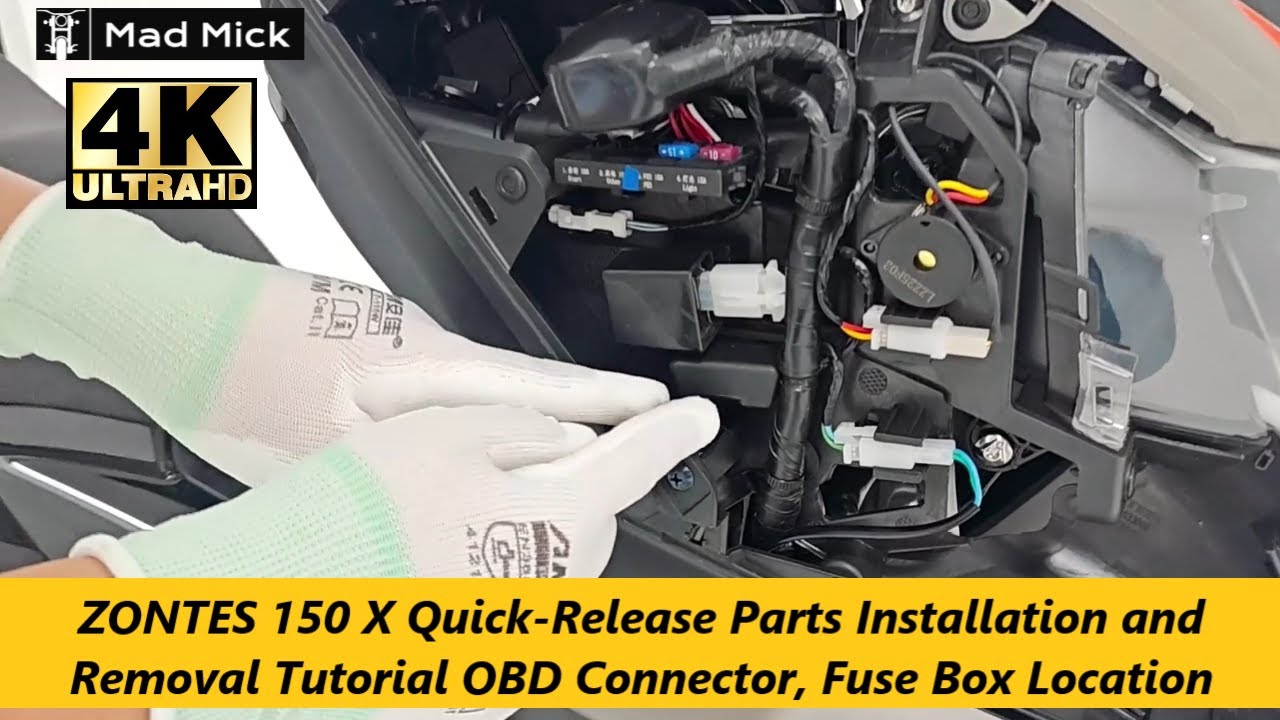 2026 ZONTES 150 X Quick Release Parts Install and Removal Tutorial OBD Connector, Fuse Box Location