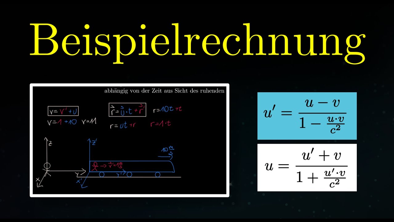 Beispielrechnung zur relativistischen Geschwindigkeitsaddition (Physik)