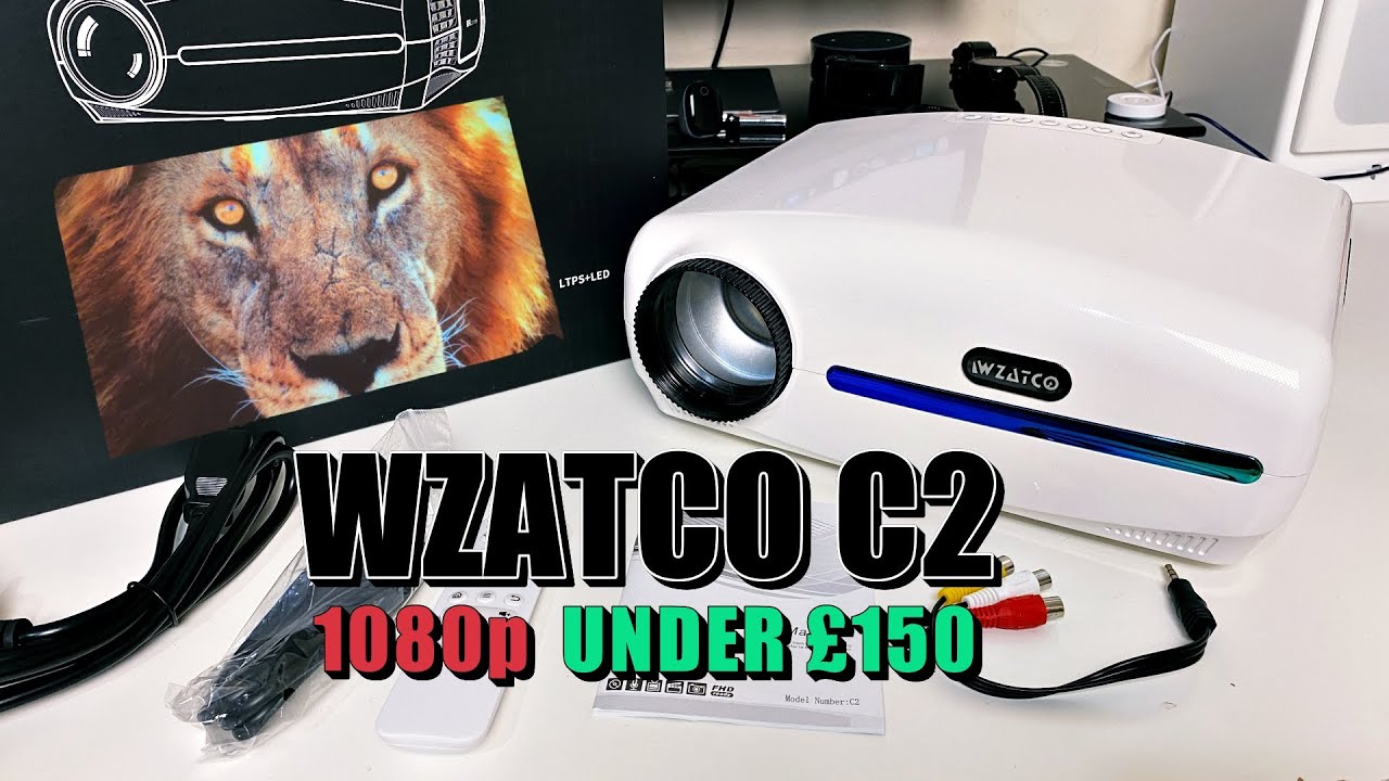 WZATCO C2 1080p LED Home Cinema Projector  - Under £150 - PS5/XBOX 200