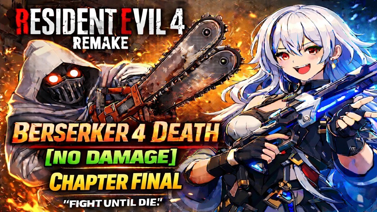 RE4R - Berserker 4 Death [Fight Until Die] - Kill All Enemies [No Damage] (Secrets) - FINAL