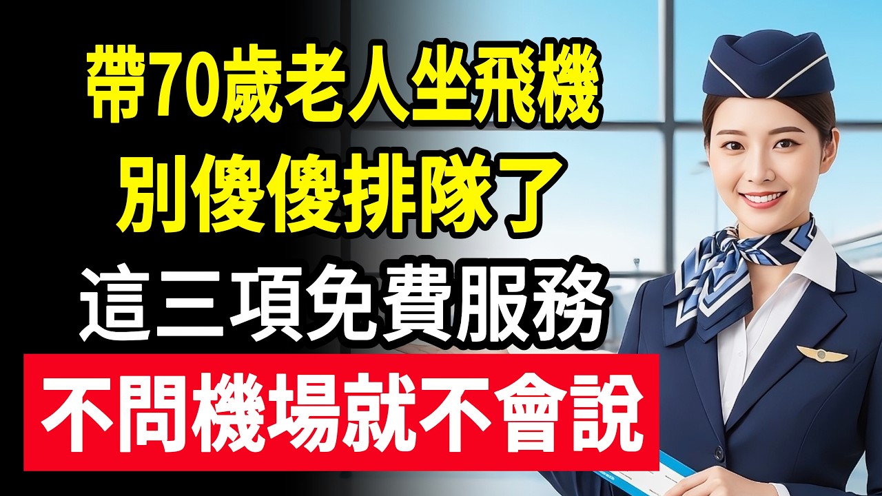 年過七十出國看孫子，這三項免費服務能保命。資深空姐翻開櫃台底下的秘密：一毛錢不花，教你把經濟艙坐成商務艙。