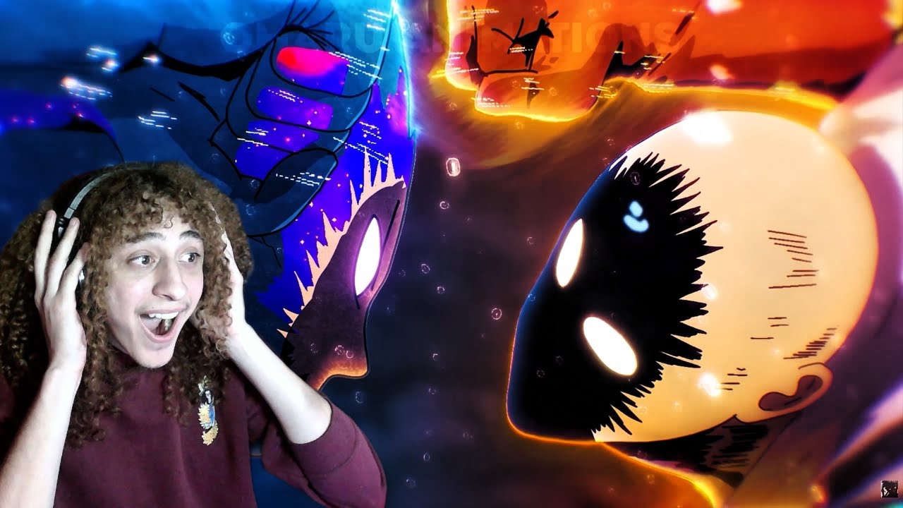 COSMIC GAROU VS SAITAMA | FULL FIGHT| - ONE PUNCH MAN ANIMATION REACTION!!!