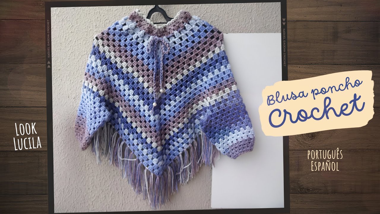 Blusa Poncho Infantil de Croch&ecirc; &ndash; Passo a Passo 🧣 Look Lucila