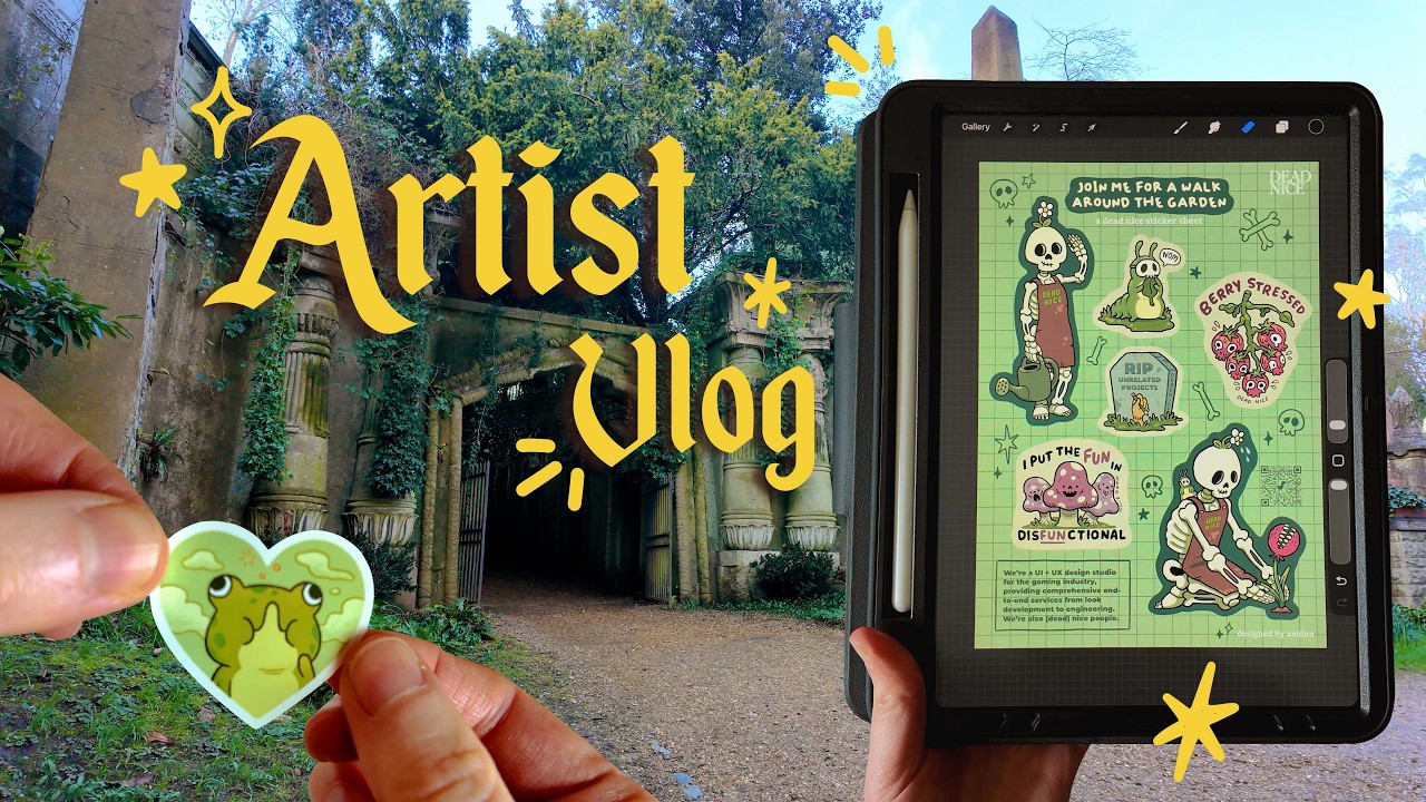 Designing an A6 stick sheet for DEAD NICE, exploring Highgate Cemetery and more!