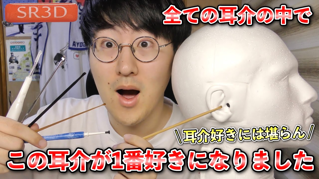 【ASMR】ネチネチやばい！10種類の耳かきでSR3Dダミヘの耳介を耳かき