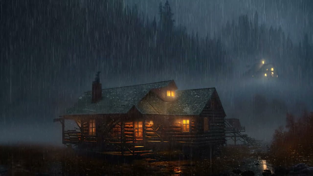 Silent Heavy Rain on a Cottage | HD Relaxing Screensaver