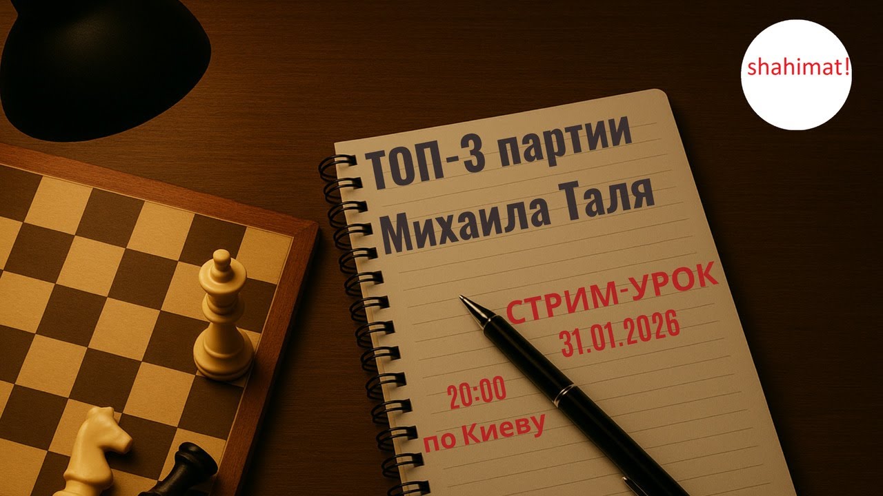 ТОП-3 партии Михаила Таля. СТРИМ-УРОК (31.01.2026) | shahimat.org