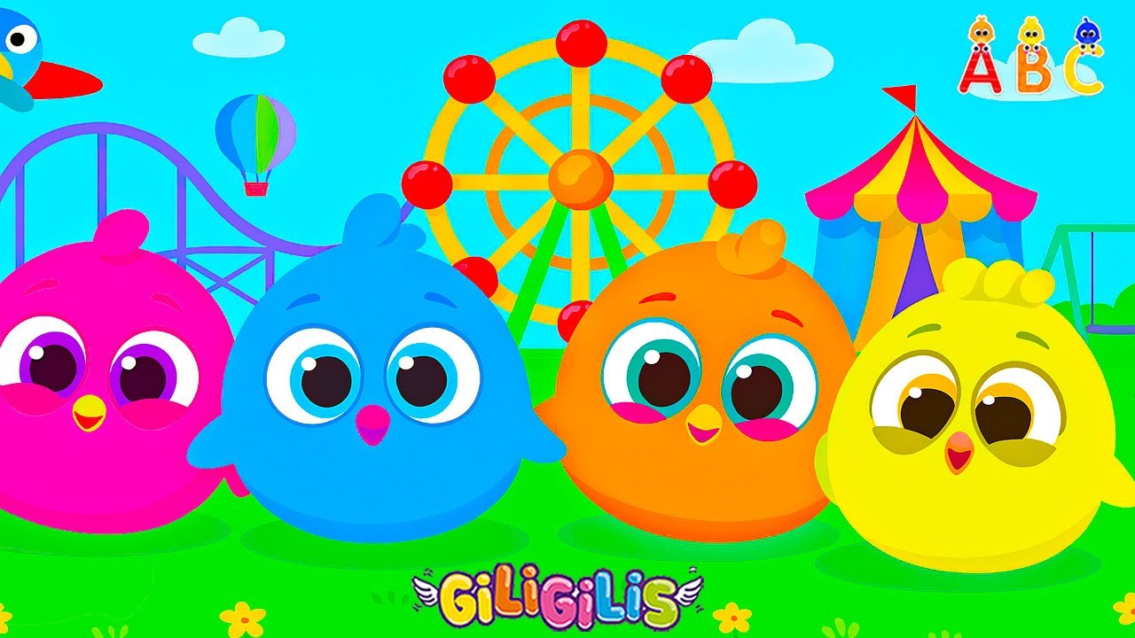 Super Fun Day with Giligilis at the Amusement Park | Learn Colors, Laugh, and Play with Cute Friends