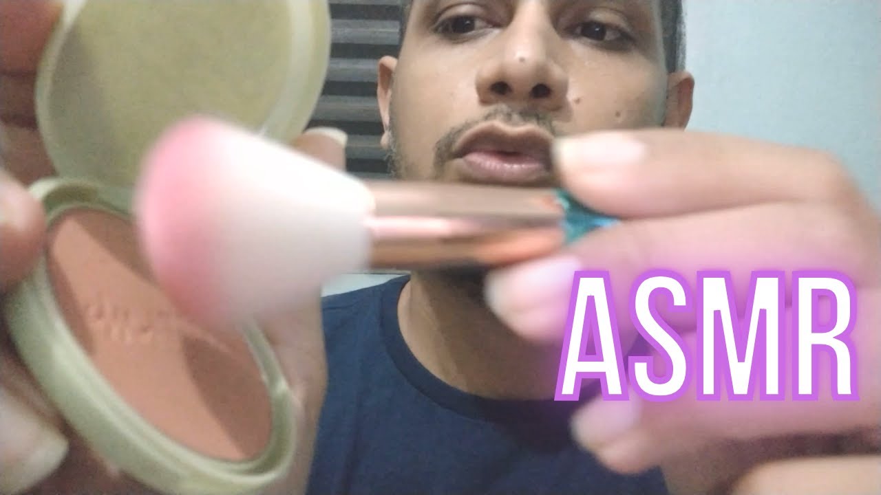 ASMR CASEIRO MAQUIANDO VOCÊ (sussurros, sons de boca, maquiagem, pincel na tela) #asmr #maquiagem