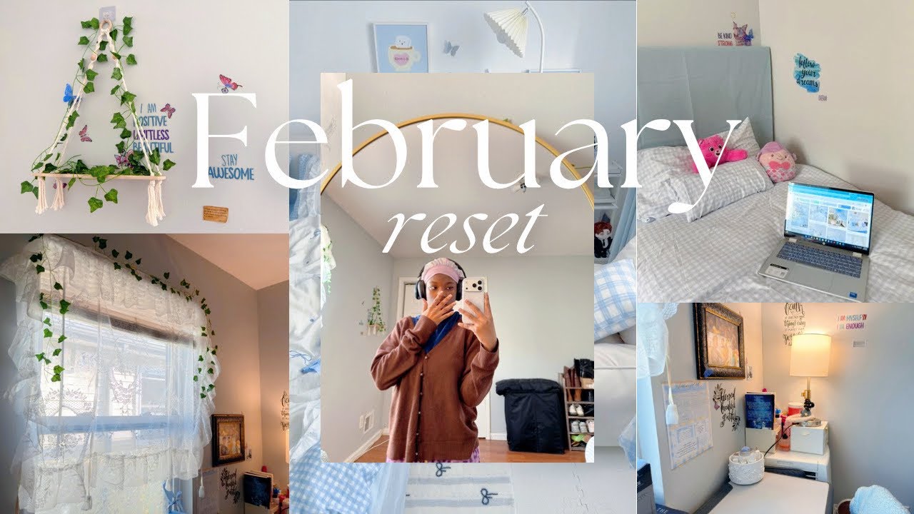 ☁️February Reset | gentle room clean + soft routines ｡*₊˚✧🩵