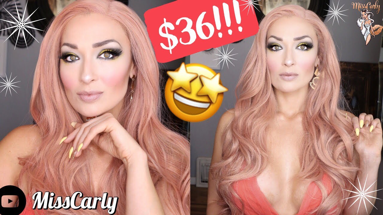 ✨Lace Front WIG REVIEW! K'ryssma | PINK ORANGE | AMAZON! $36!! A MUST Wig For EVERYONE! Stunning!