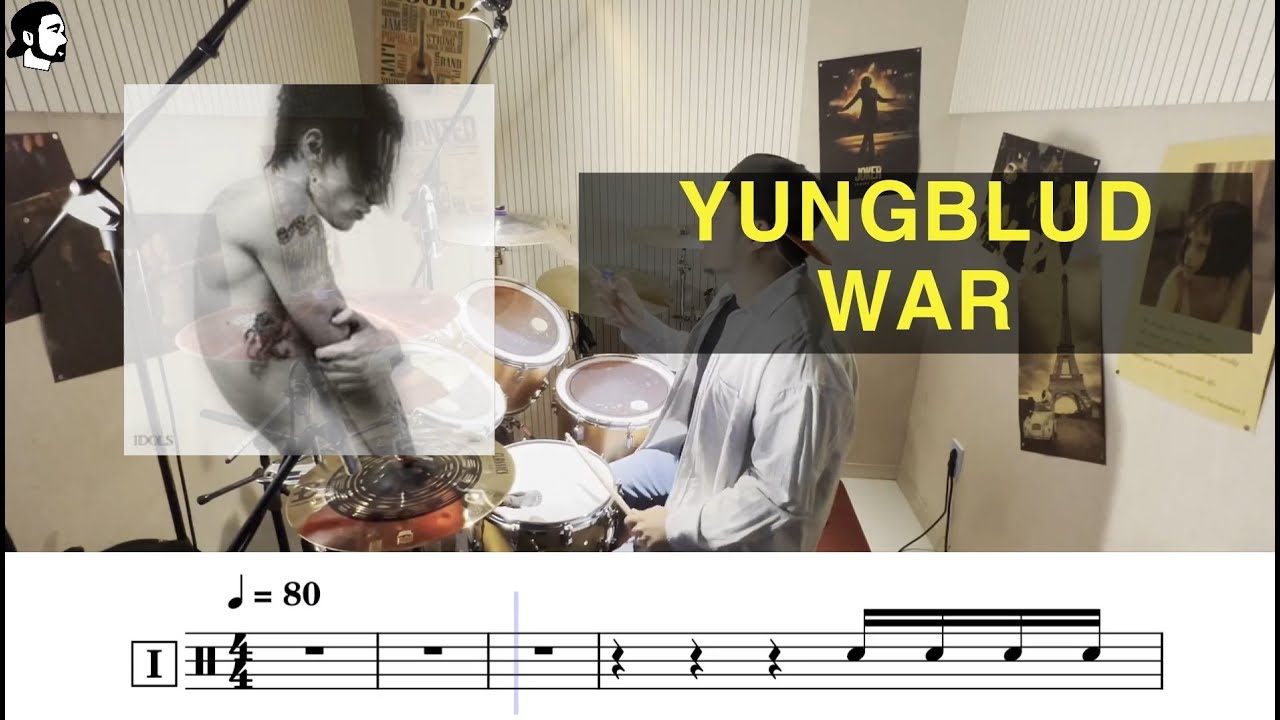 [Rock cover] Yungblud - War | Drum Cover, 악보, Score, Sheet