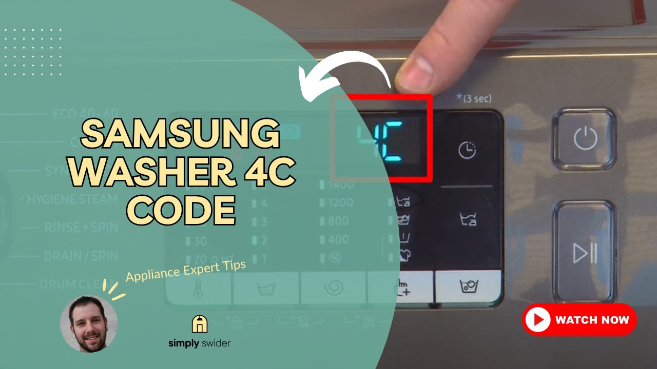 Samsung Washer 4C Code Fix (Don't Call Repair - Try This First!)