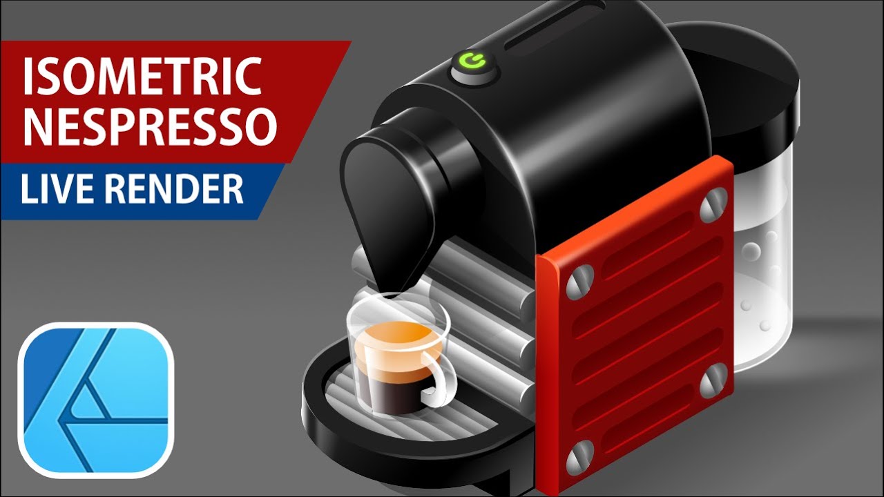 Isometric Nespresso Illustration with Affinity Designer