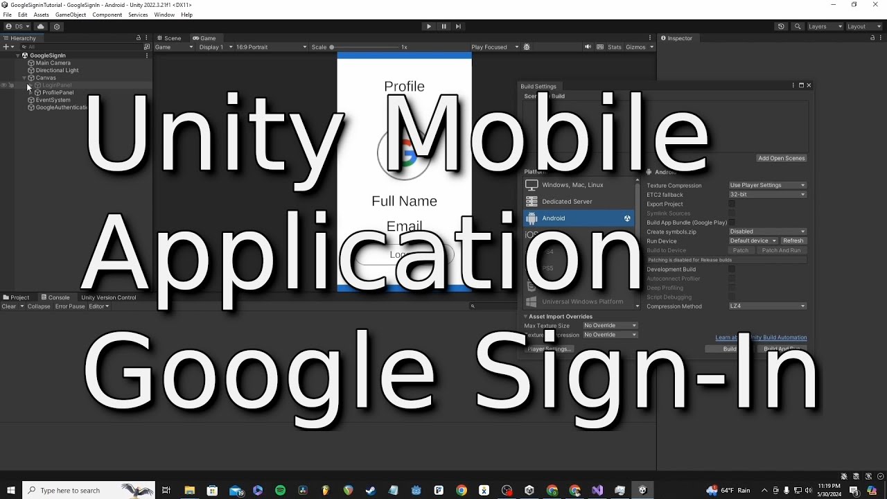 Unity Tutorial - Google Sign-In For Mobile Apps