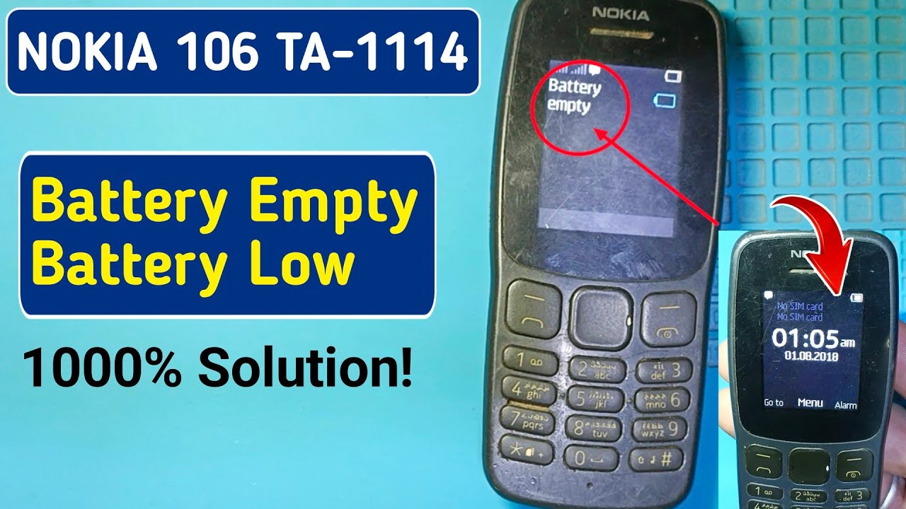 Nokia 106 Ta-1114 | Battery Empty Problem Solution | Nokia 106 Battery 🔋 Low Problem 100% Solved !