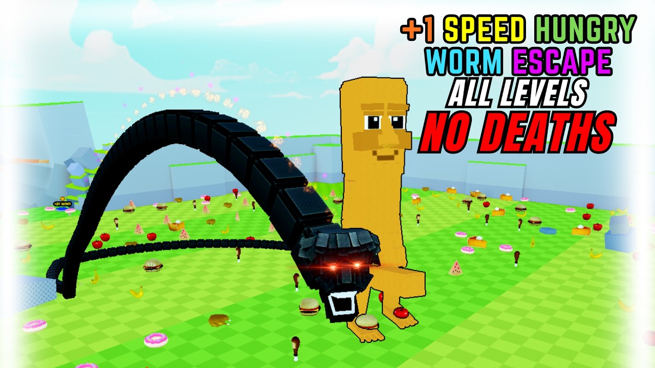 [+1 к скорости в игре Hungry Worm Escape] Все уровни без смертей