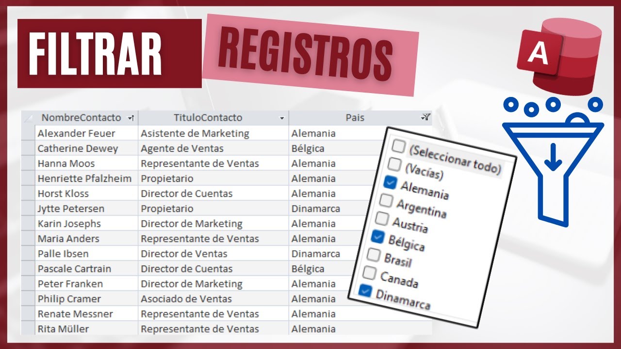 C&oacute;mo FILTRAR REGISTROS en Access 🔽