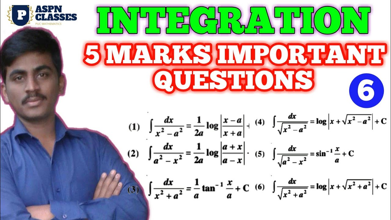 INTEGRATION 5 MARKS IMPORTANT QUESTIONS|| INTEGRALS OF SOME PARTICULAR FUNCTIONS