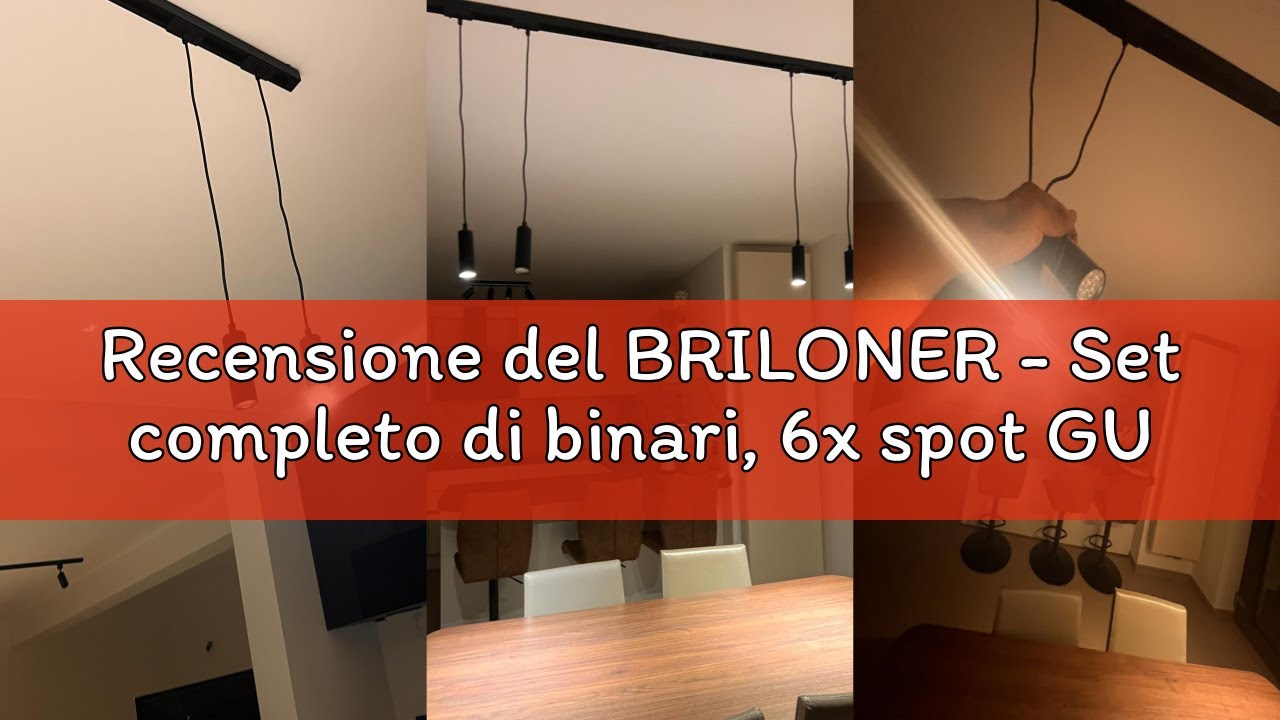 Recensione del BRILONER - Set completo di binari, 6x spot GU10 orientabili, a L, sistema di binari a