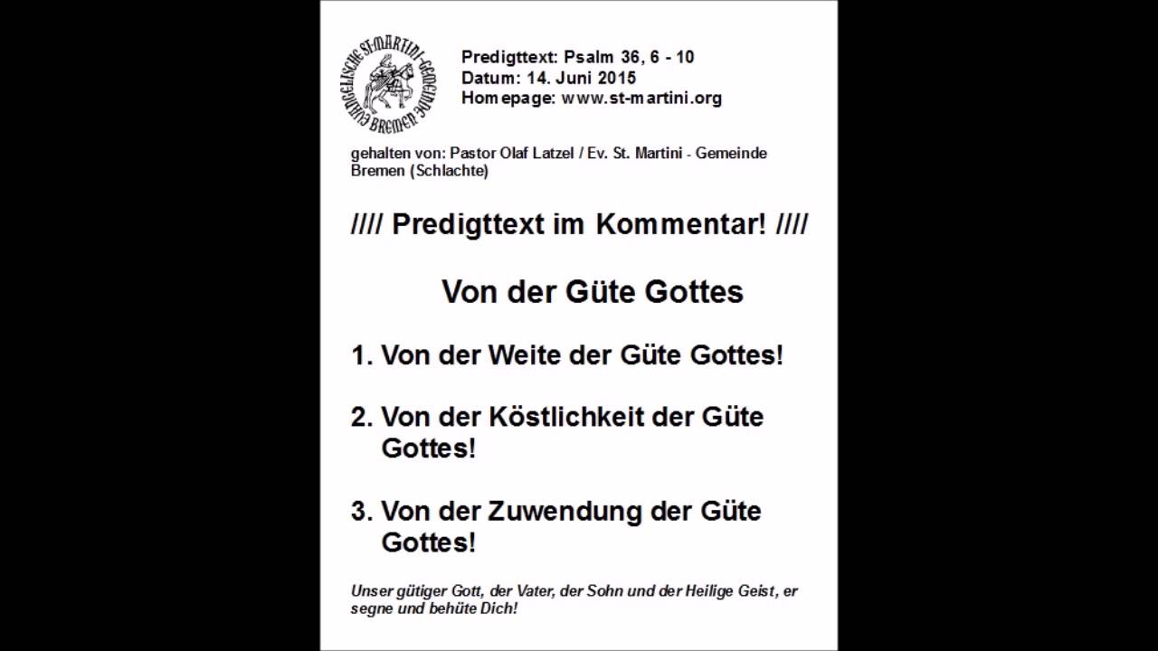14.06.2015 - Von der Güte Gottes!