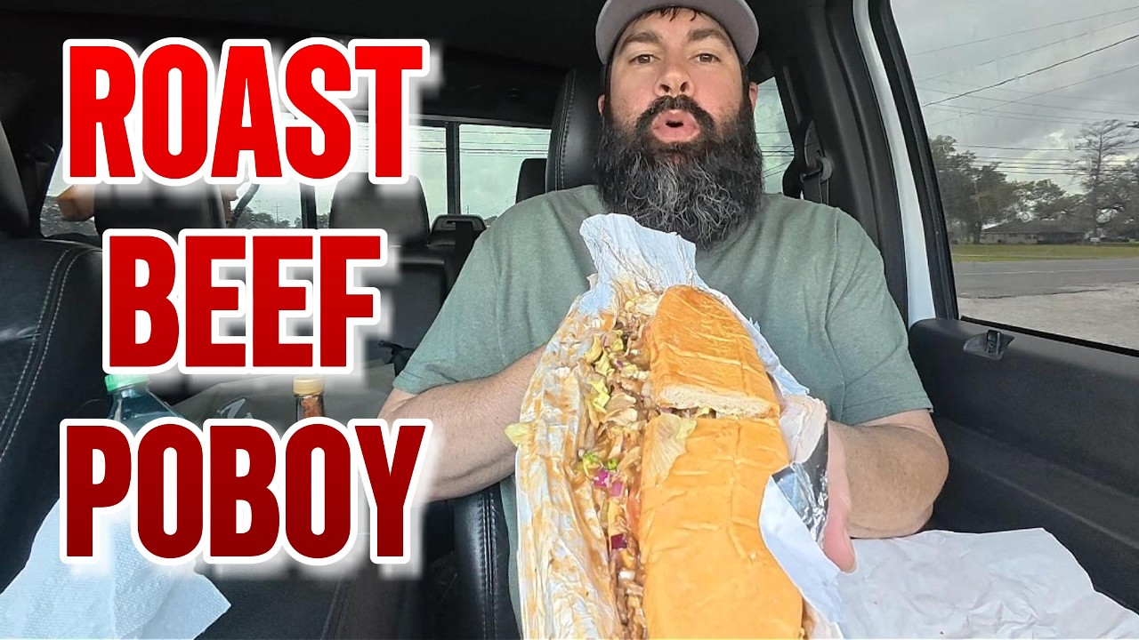 Legendary Roast Beef Poboy at Goal Post Drive Inn in Raceland, LA