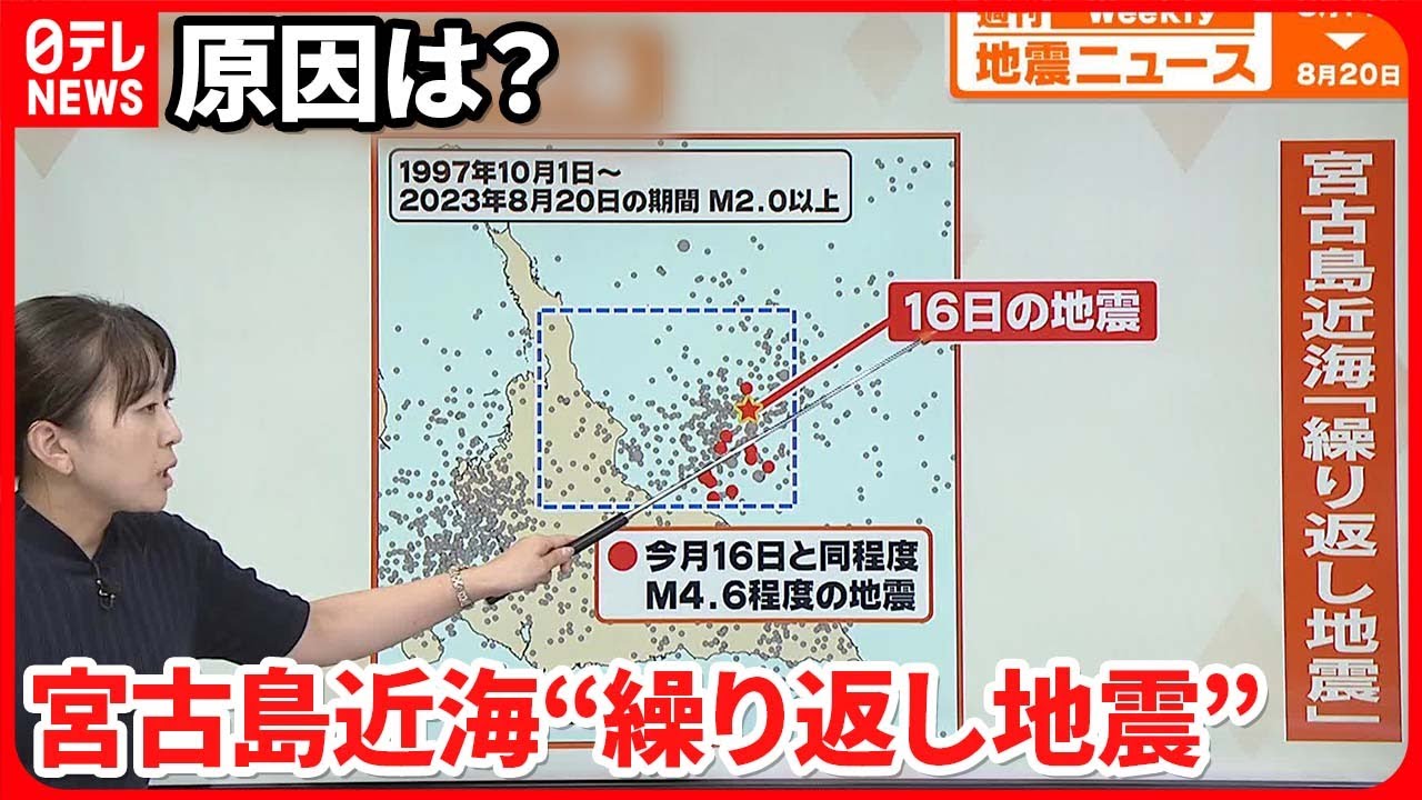 【解説】沖縄・宮古島近海で数年毎に起きる「繰り返し地震」とは？『週刊地震ニュース』