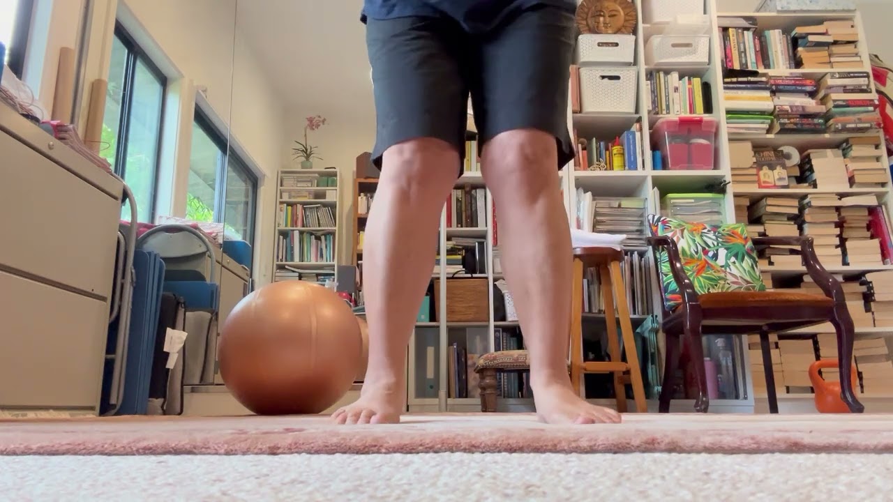 Follow sequence to mobilize and strengthen feet when standing 