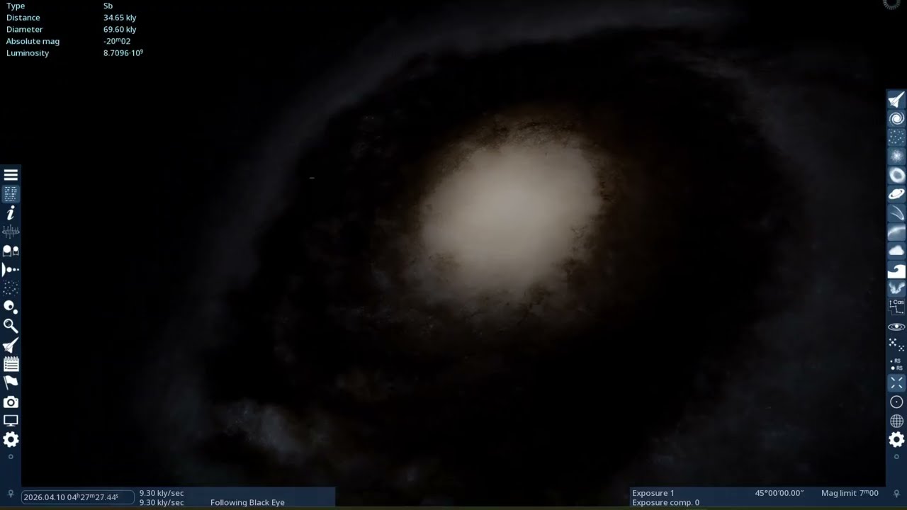 The BLACK EYE Galaxy in SPACE ENGINE