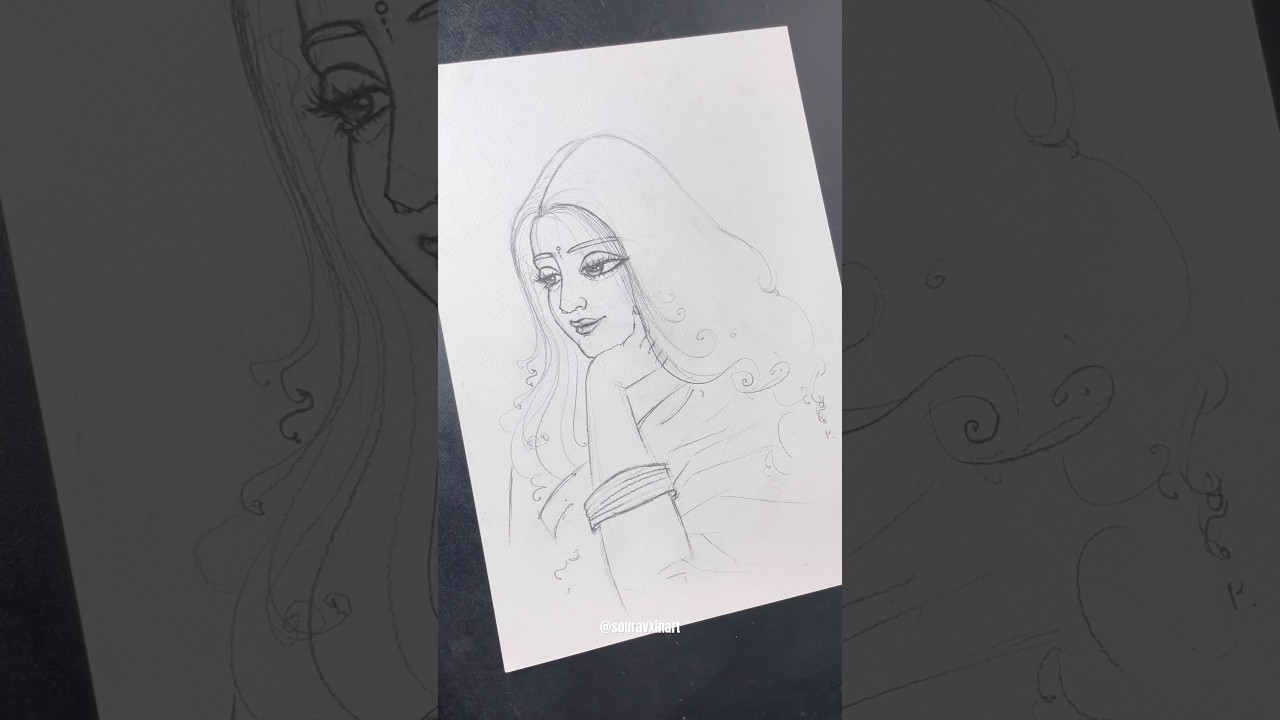 How to draw beautiful Indian girl picture ✍🏻 