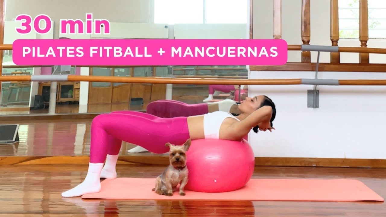 Rutina con pelota de pilates FITBALL y mancuernas. 30 MIN