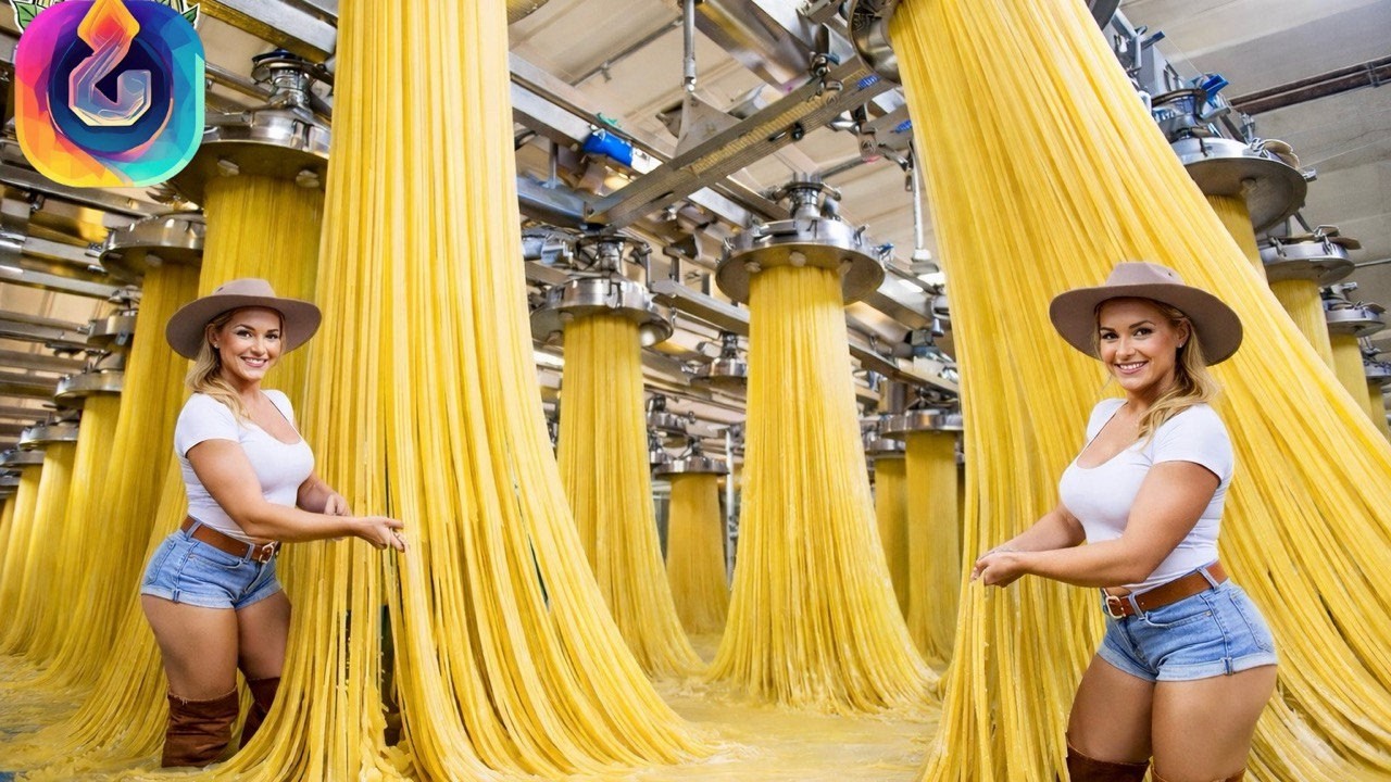 Wie Spaghetti hergestellt werden – Verarbeitung von riesigen Millionen Tonnen Nudeln in einer Fabrik