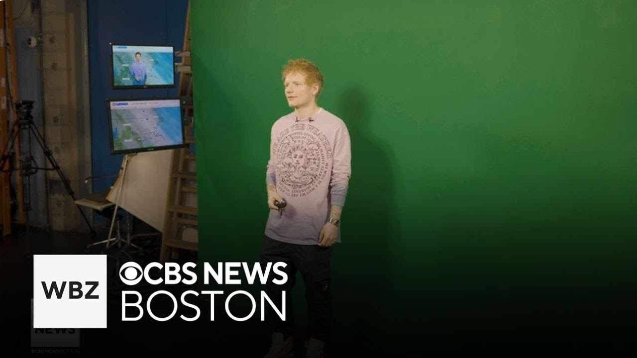 Behind-the-scenes video of Ed Sheeran's surprise visit to WBZ-TV in Boston