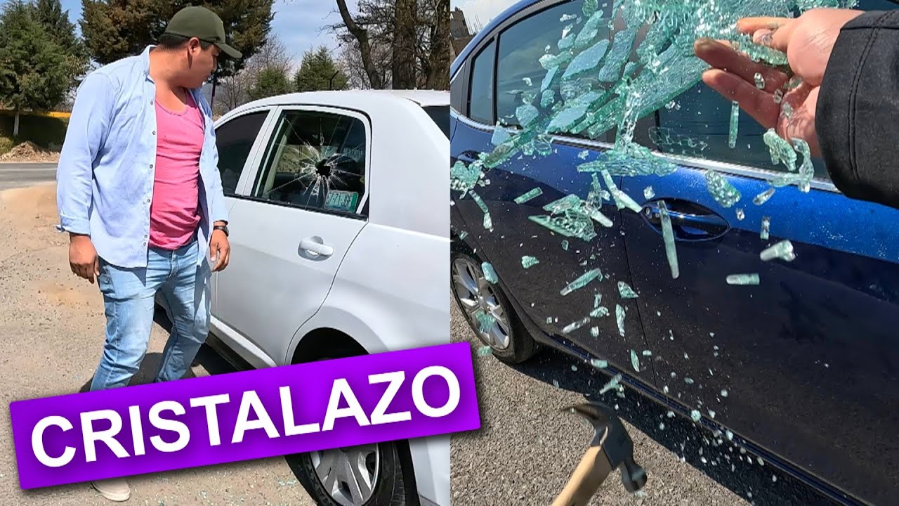 Rompiendo vidrios de autos de Desconocidos (BROMA)