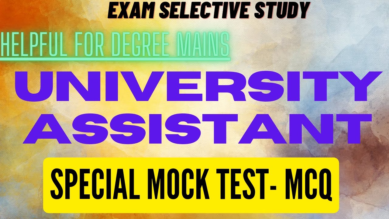 University Assistant Exam | Mock Test | MCQ | Exam Selective Study | Kerala PSC