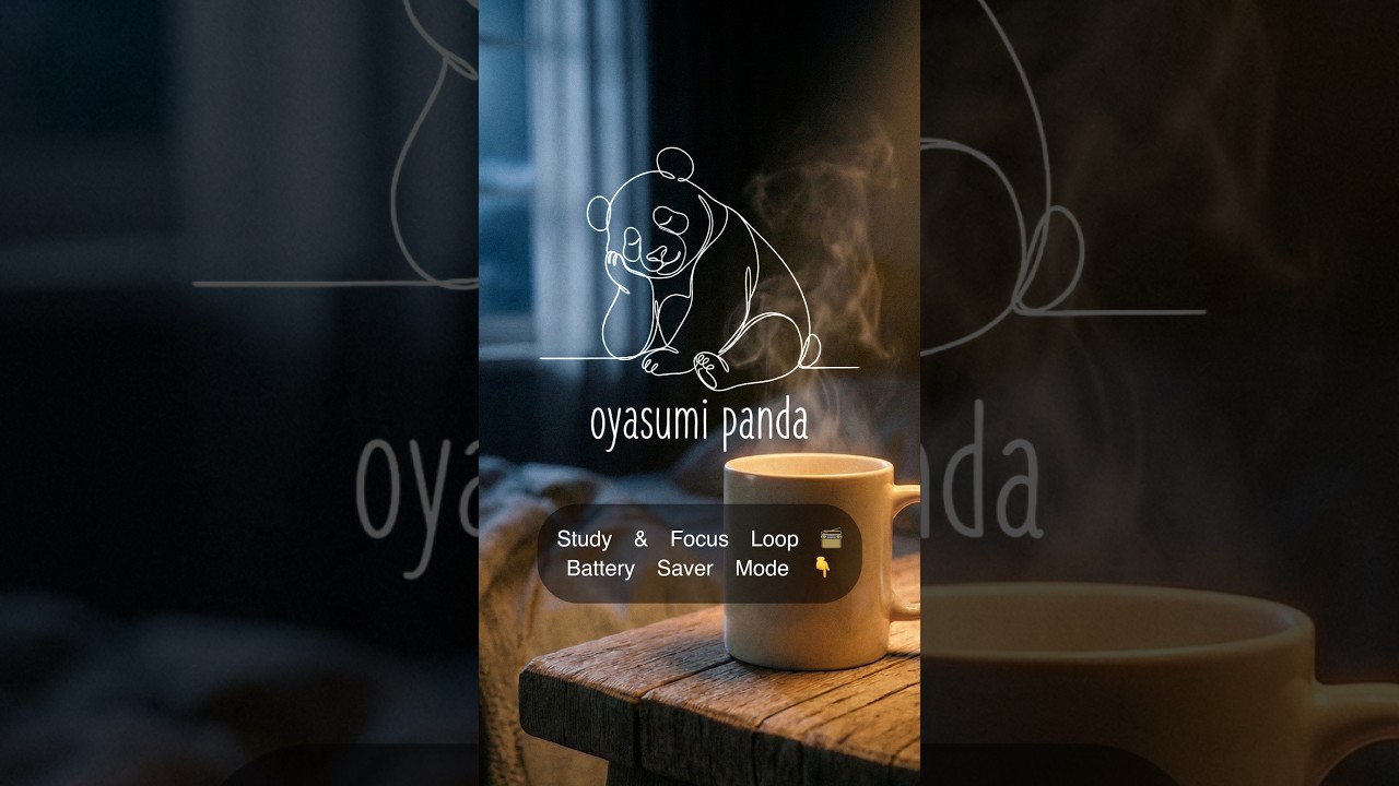 【1 Hour】Vinyl - Black Screen Lo-Fi to Sleep & Chill 📻 Oyasumi Panda