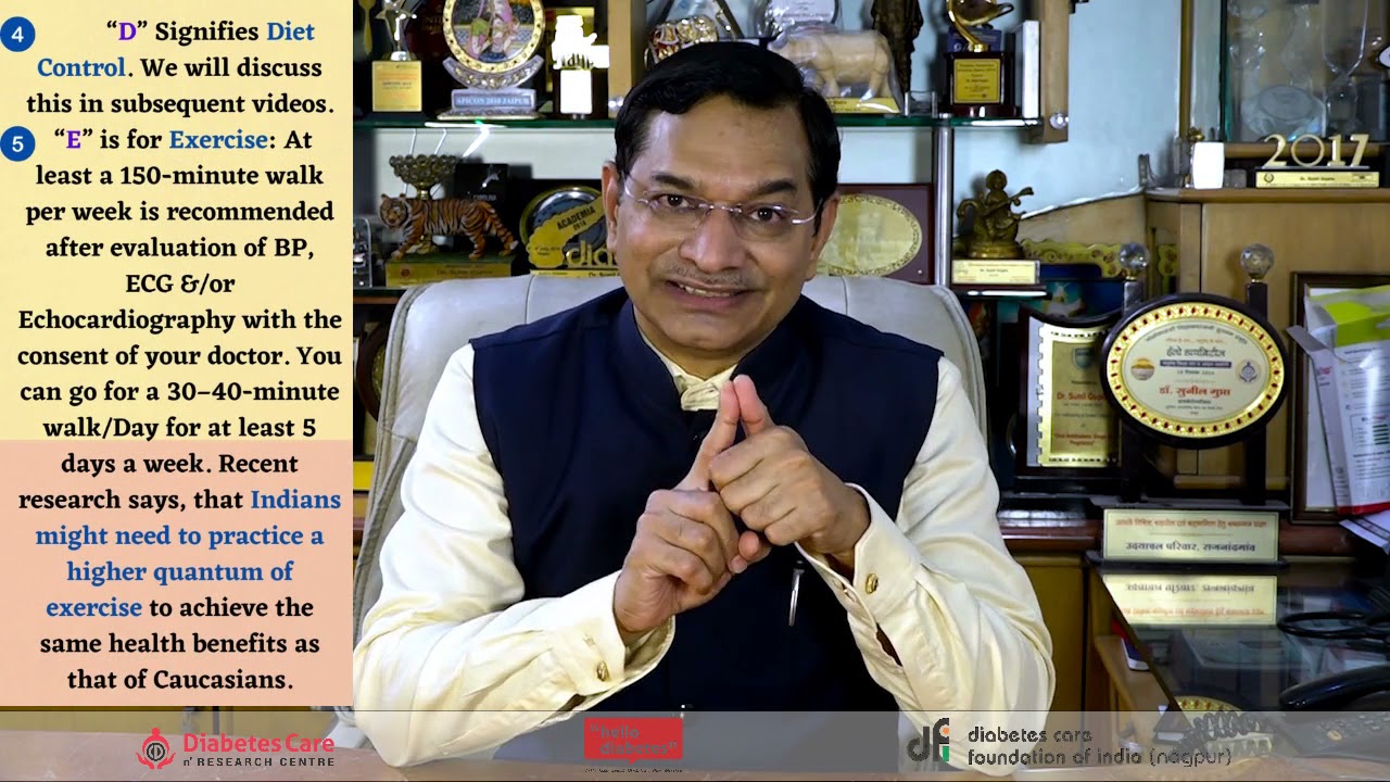 Dr Sunil Gupta | Seven Success Mantras of Diabetes A-B-C-D-E-F-G
