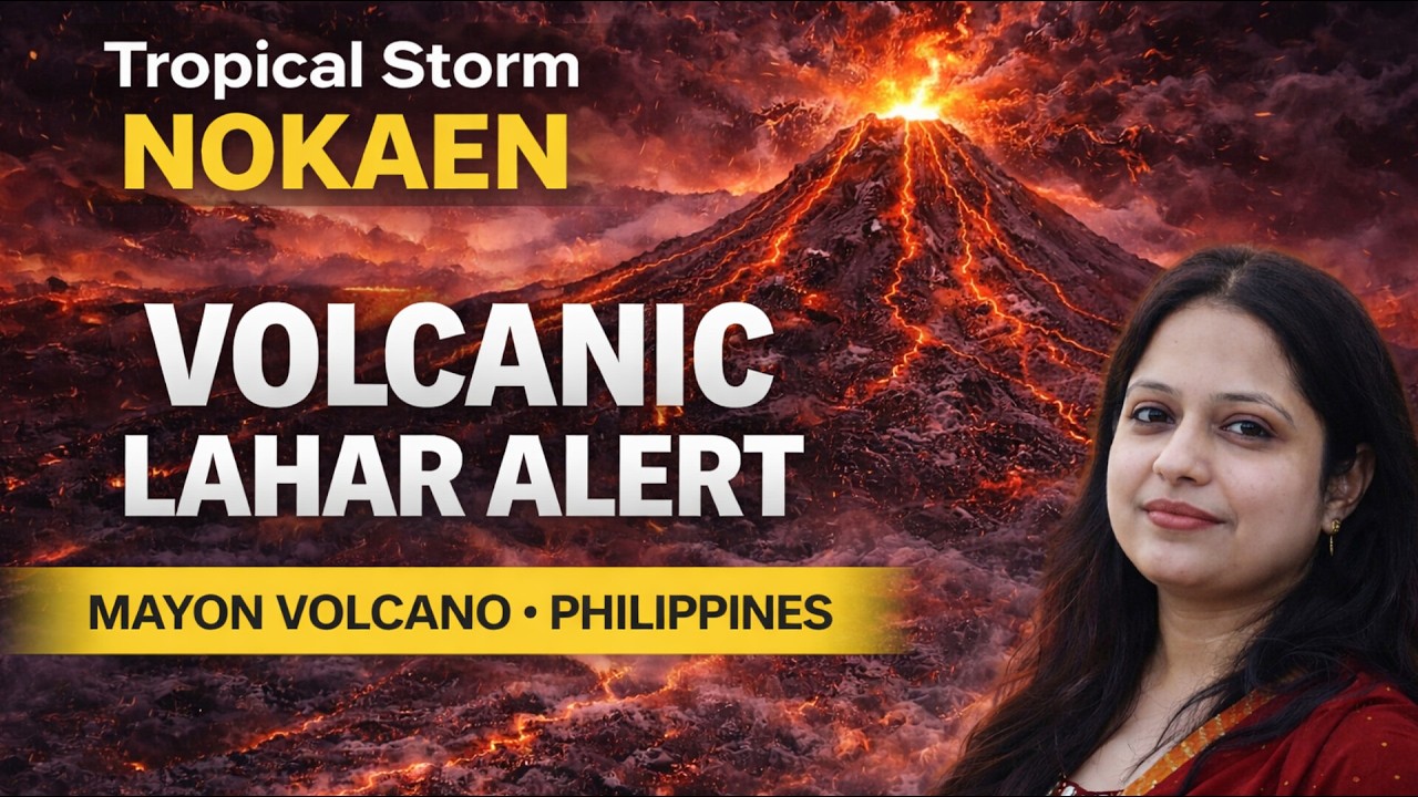Tropical Storm Nokaen Explained | Mayon Volcano Lahar Threat | Philippines Disaster| Current Affairs