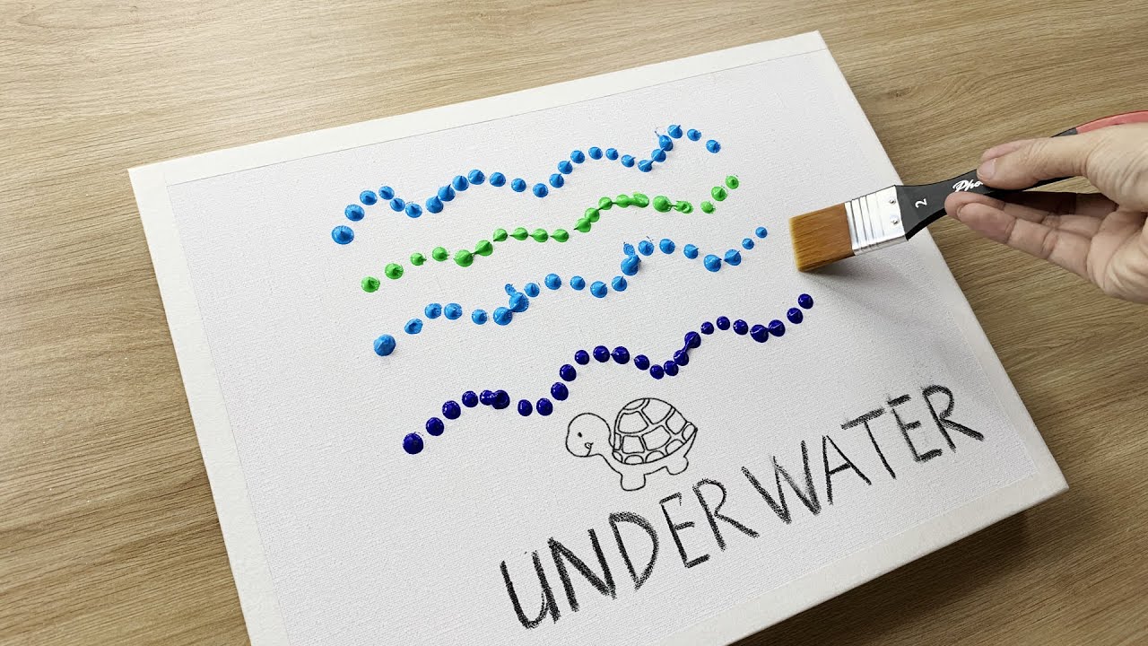 Daily challenge #119 / Acrylic / Sea Turtle Underwater Painting