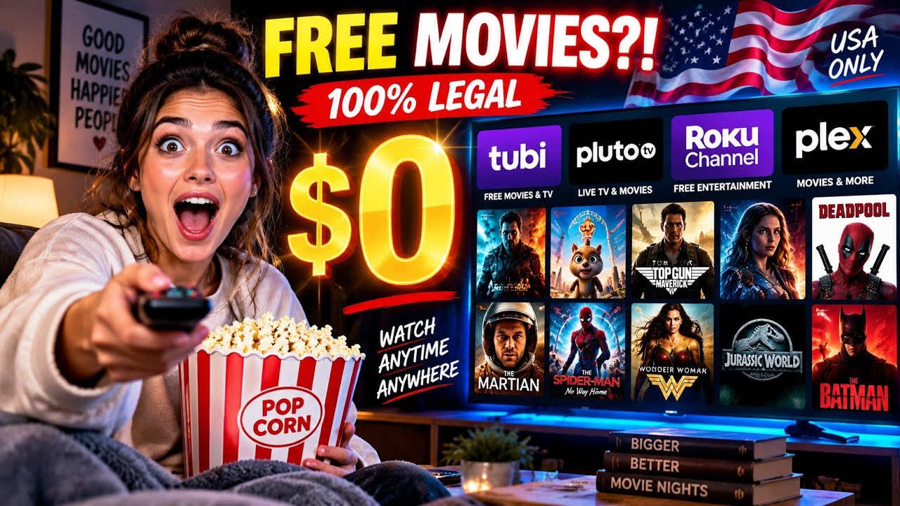 How to Watch Movies for FREE in USA 2026 🇺🇸 | 100% Legal Streaming Apps #freemovies