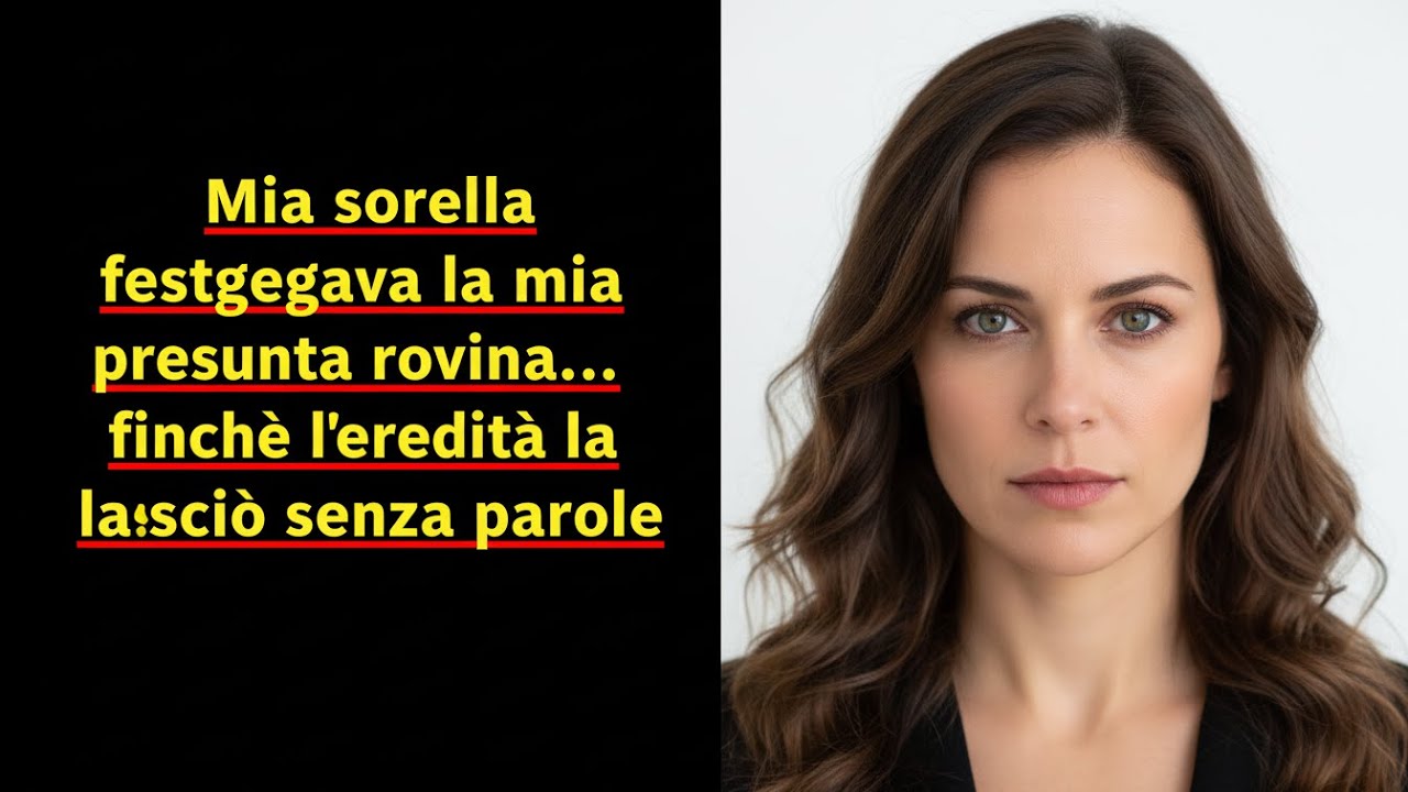 MIA SORELLA FESTEGGIAVA LA MIA PRESUNTA ROVINA… FINCHÉ L’EREDITÀ LA LASCIÒ SENZA PAROLE