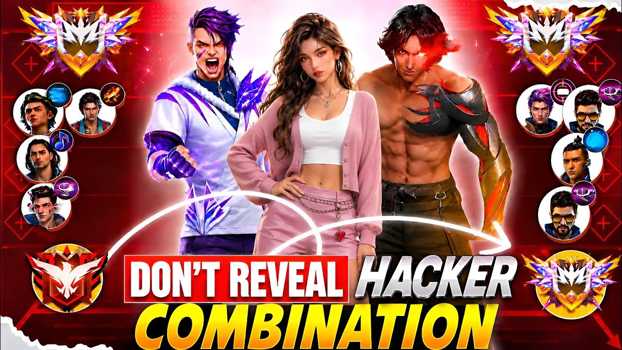 Don't Reveal 🤯 This HACKER COMBINATION | Best Character Combination for br Rank Push | Unfair skills