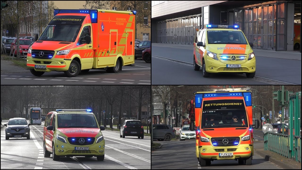 [Zusammenschnitt] Alarmfahrten Rettungsdienst Feuerwehr Potsdam (RTW &  NEF
