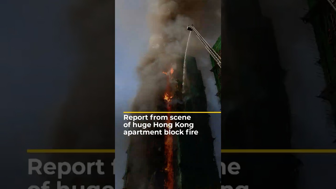 Major fire puts Hong Kong on highest alert as firefighters tackle blaze | AJ #shorts