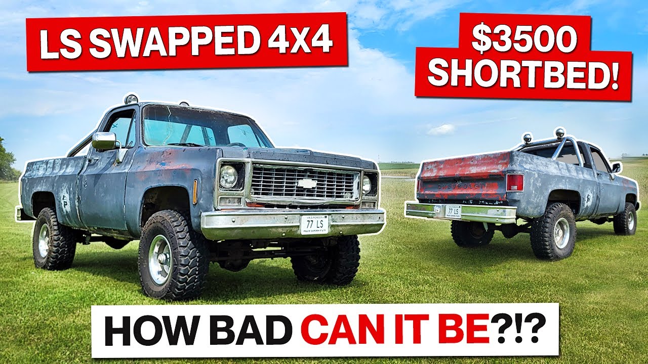 Super Cheap 4x4 Shortbed Squarebody! LS Swap Hack Job!