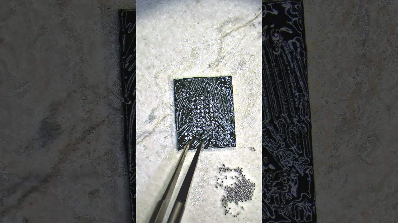 Manual IC Reballing: Placing Solder Balls One by One (No Stencil Method)