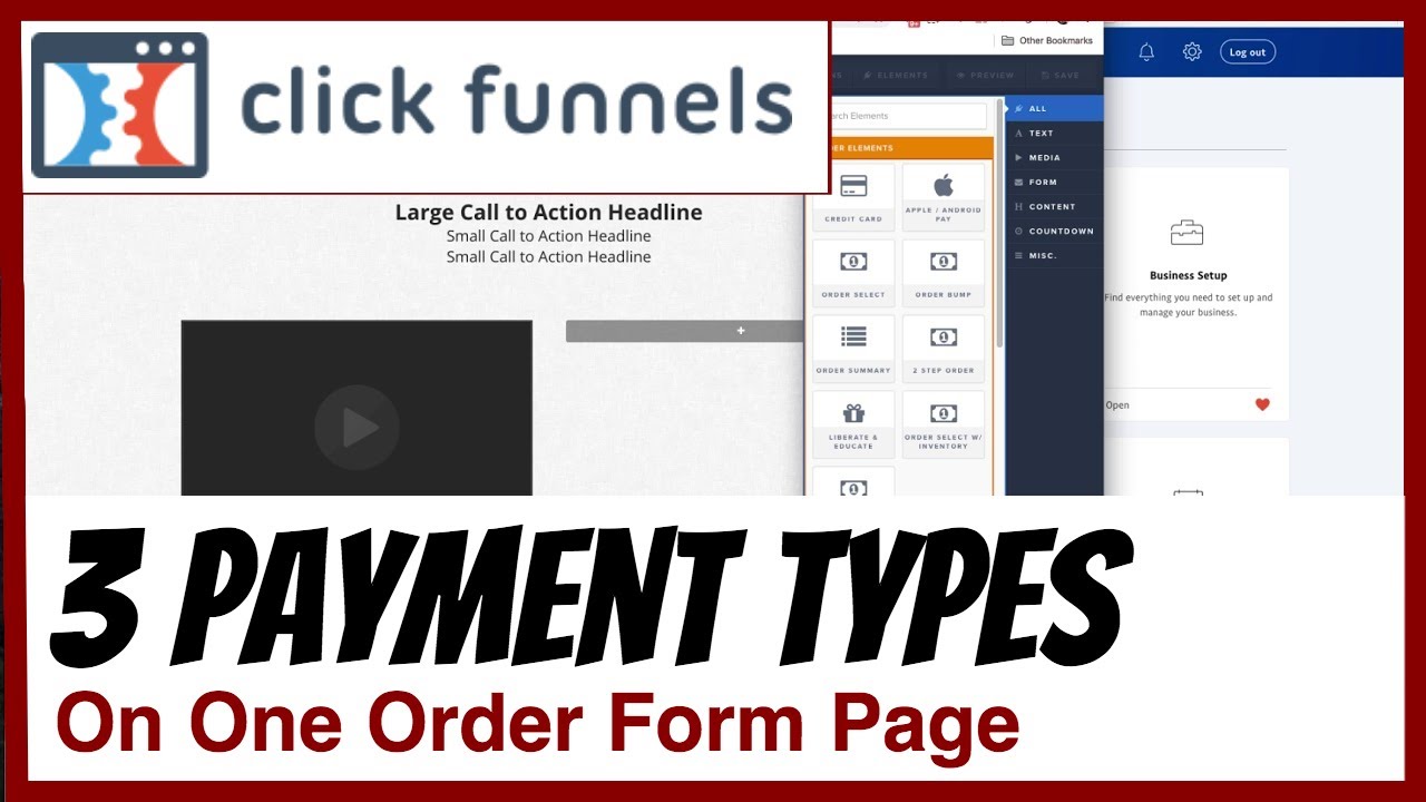 ClickFunnels 1.0 - How To Set Up an Order Form with 3 different Payment Types