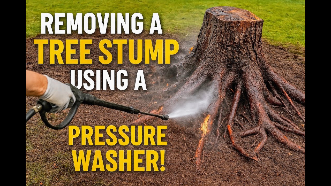 Removing a Tree Stump with a Pressure Washer! (No Grinder, No Contractor)